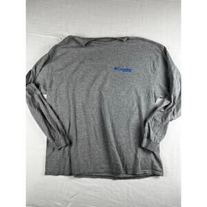 Columbia Sportswear Men’s Long Sleeve Gray Tee Shirt 4XL Flag n2/16